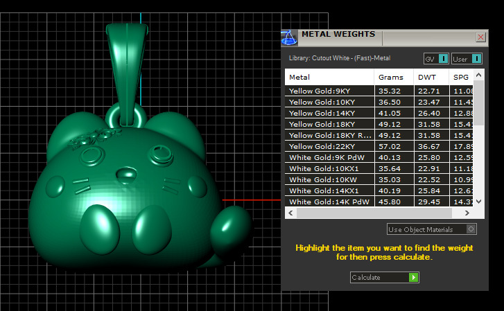 FANCY CAT DIAMOND PENDANT 3D PRINTABLE MODEL  3D print model_2