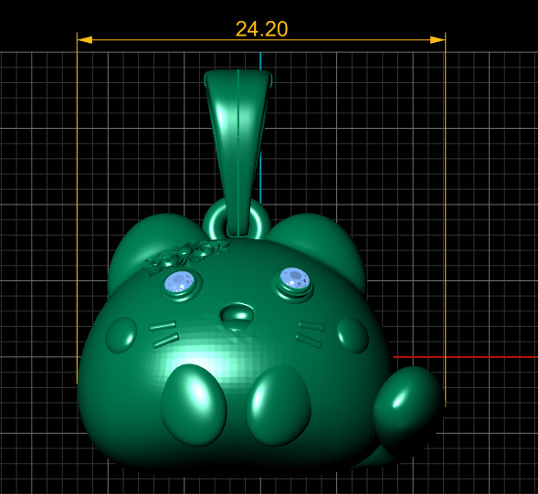 FANCY CAT DIAMOND PENDANT 3D PRINTABLE MODEL  3D print model_5