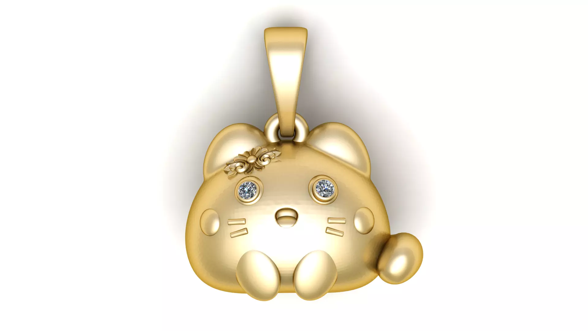 FANCY CAT DIAMOND PENDANT 3D PRINTABLE MODEL  3D print model_0