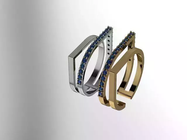 minimalist silver and gold ring