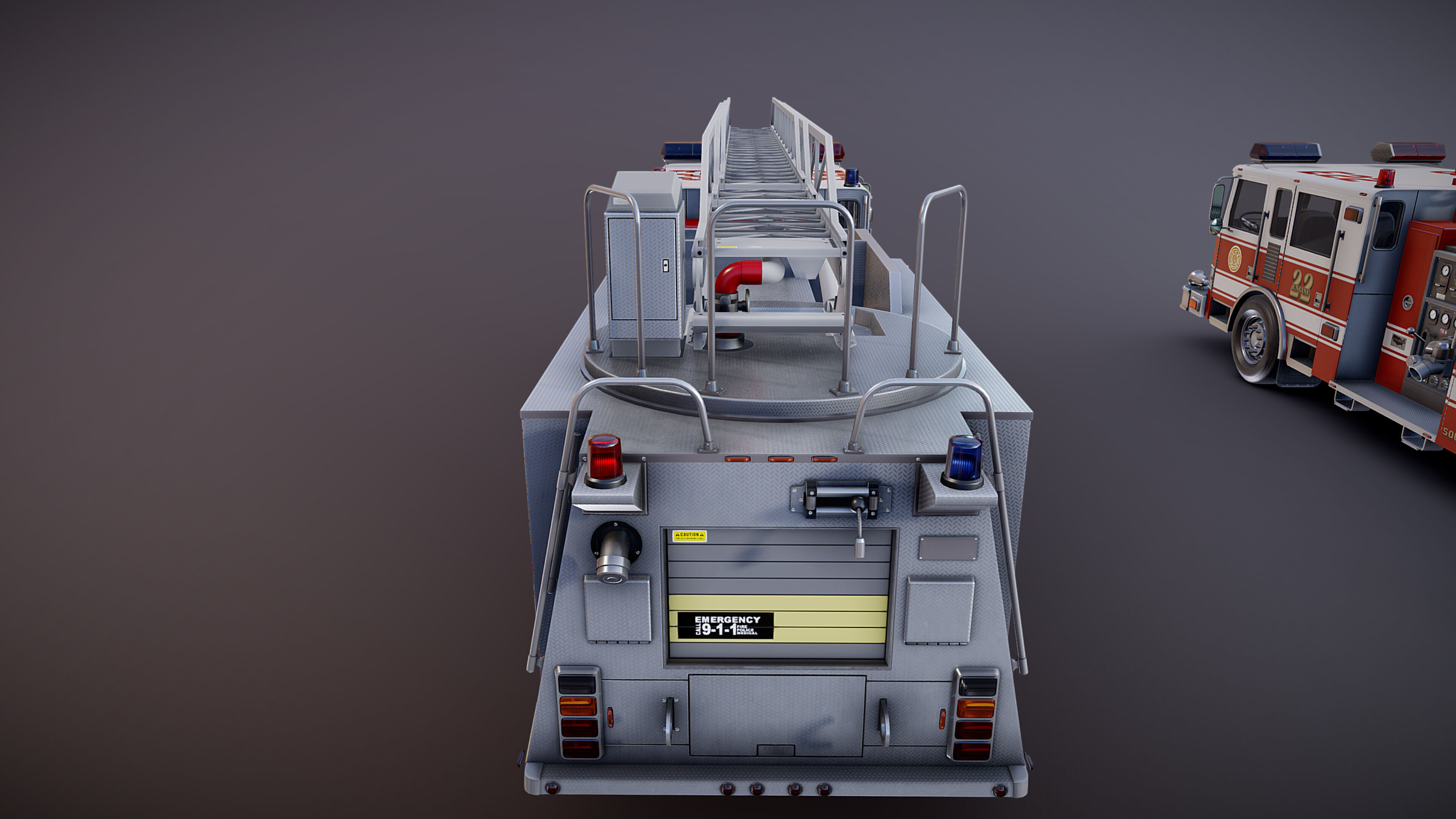 Ladder Truck 3D model_35