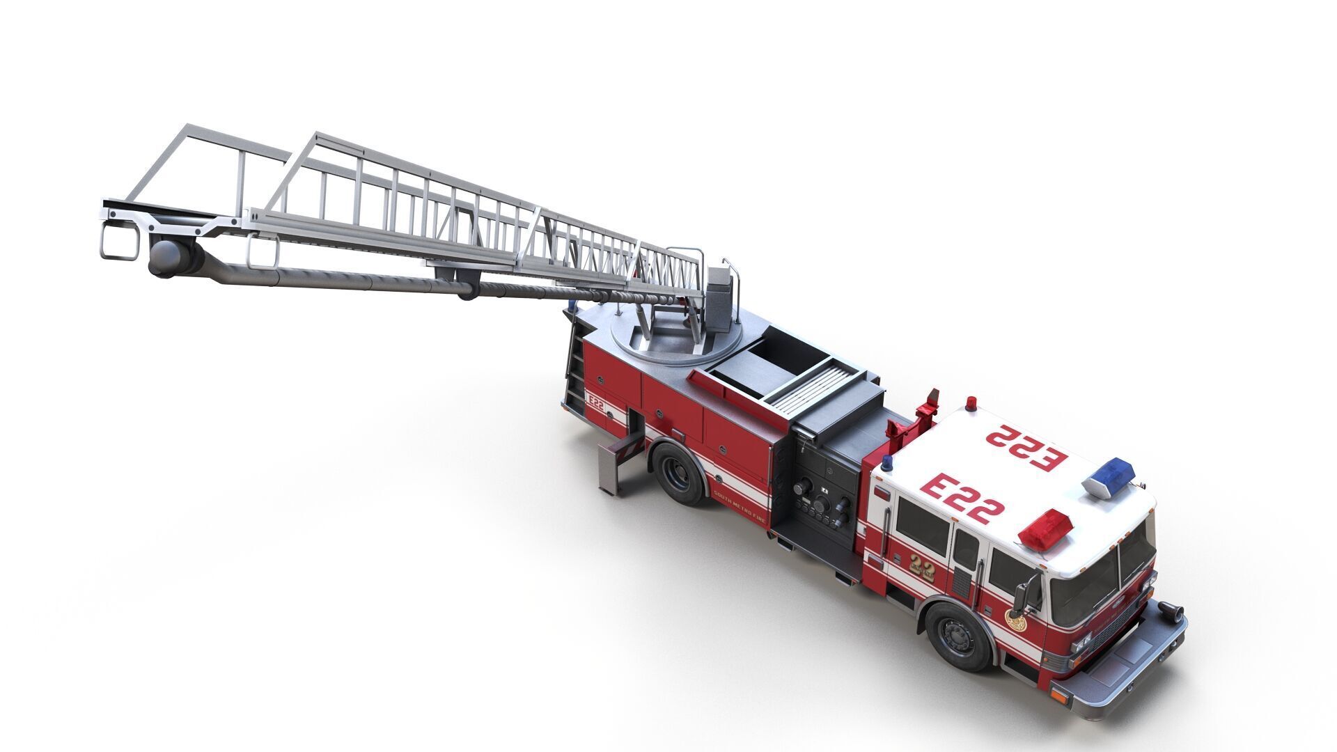 Ladder Truck 3D model_10