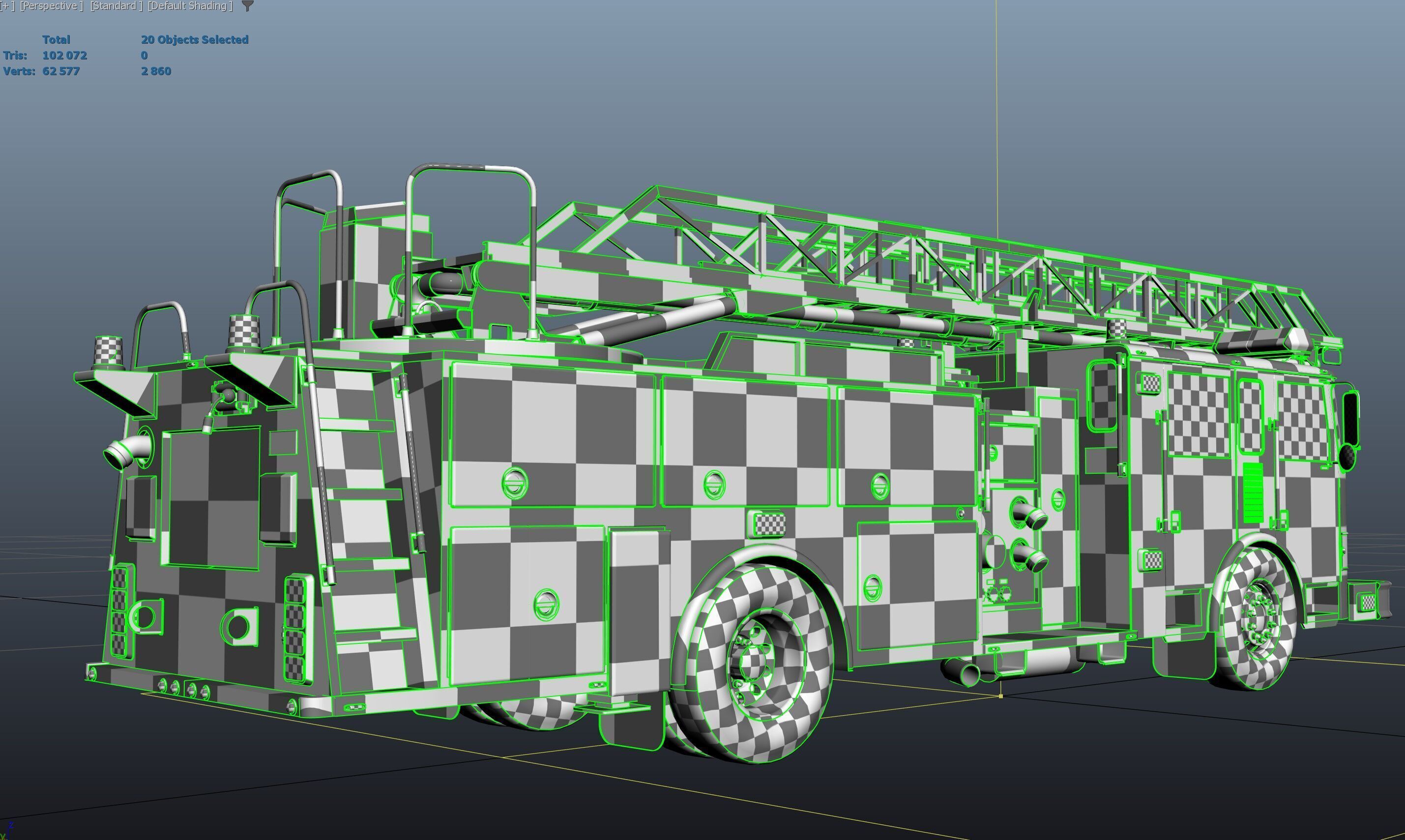 Ladder Truck 3D model_54