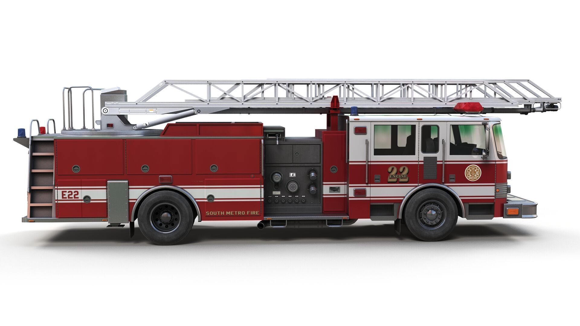 Ladder Truck 3D model_3