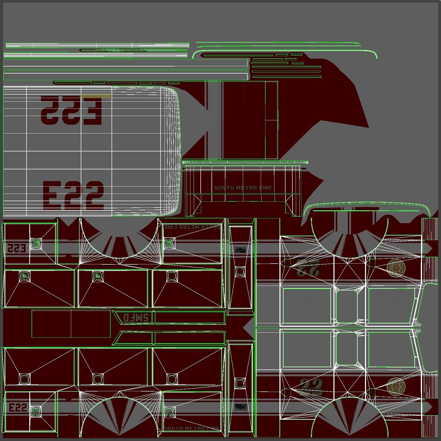 Ladder Truck 3D model_50