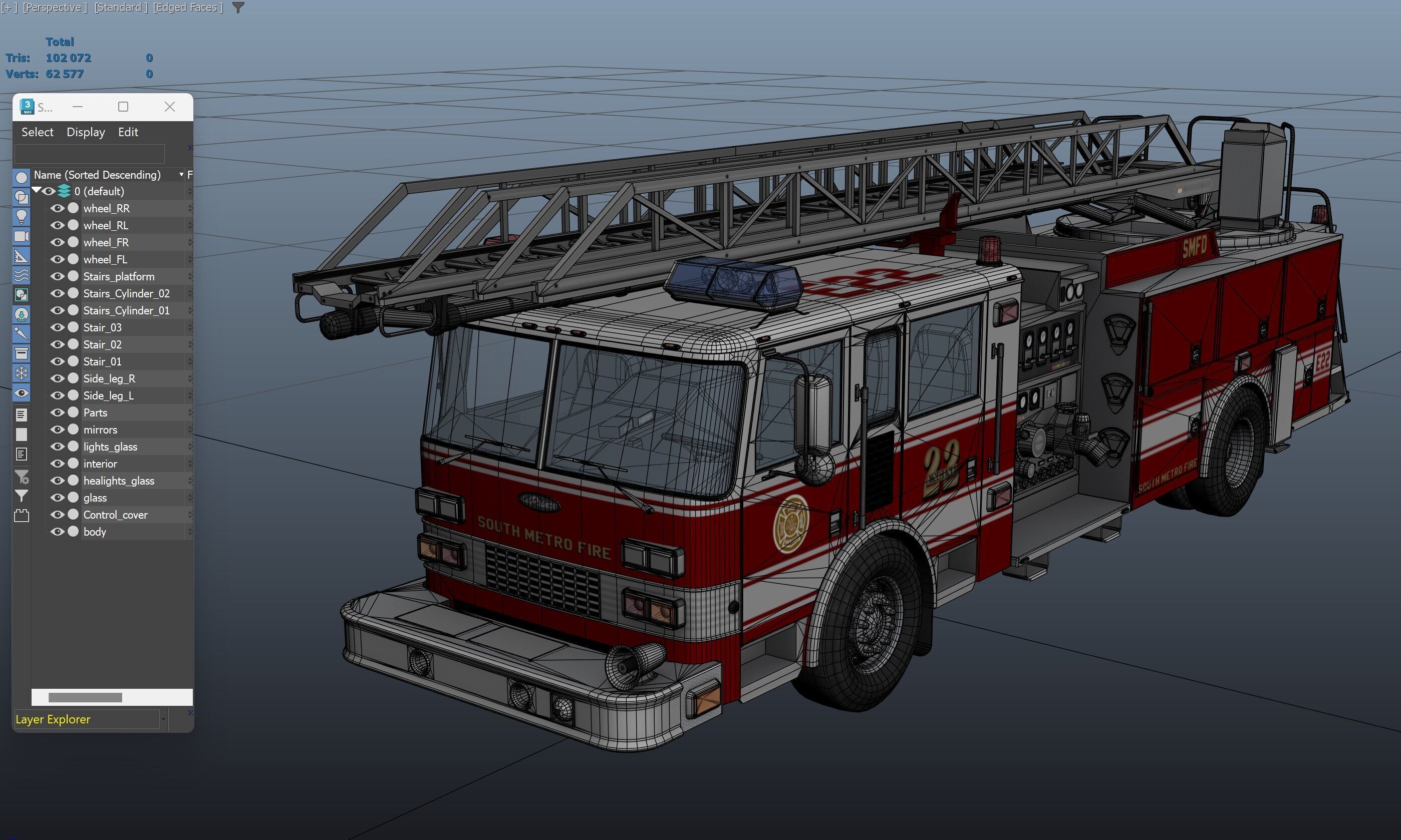 Ladder Truck 3D model_42