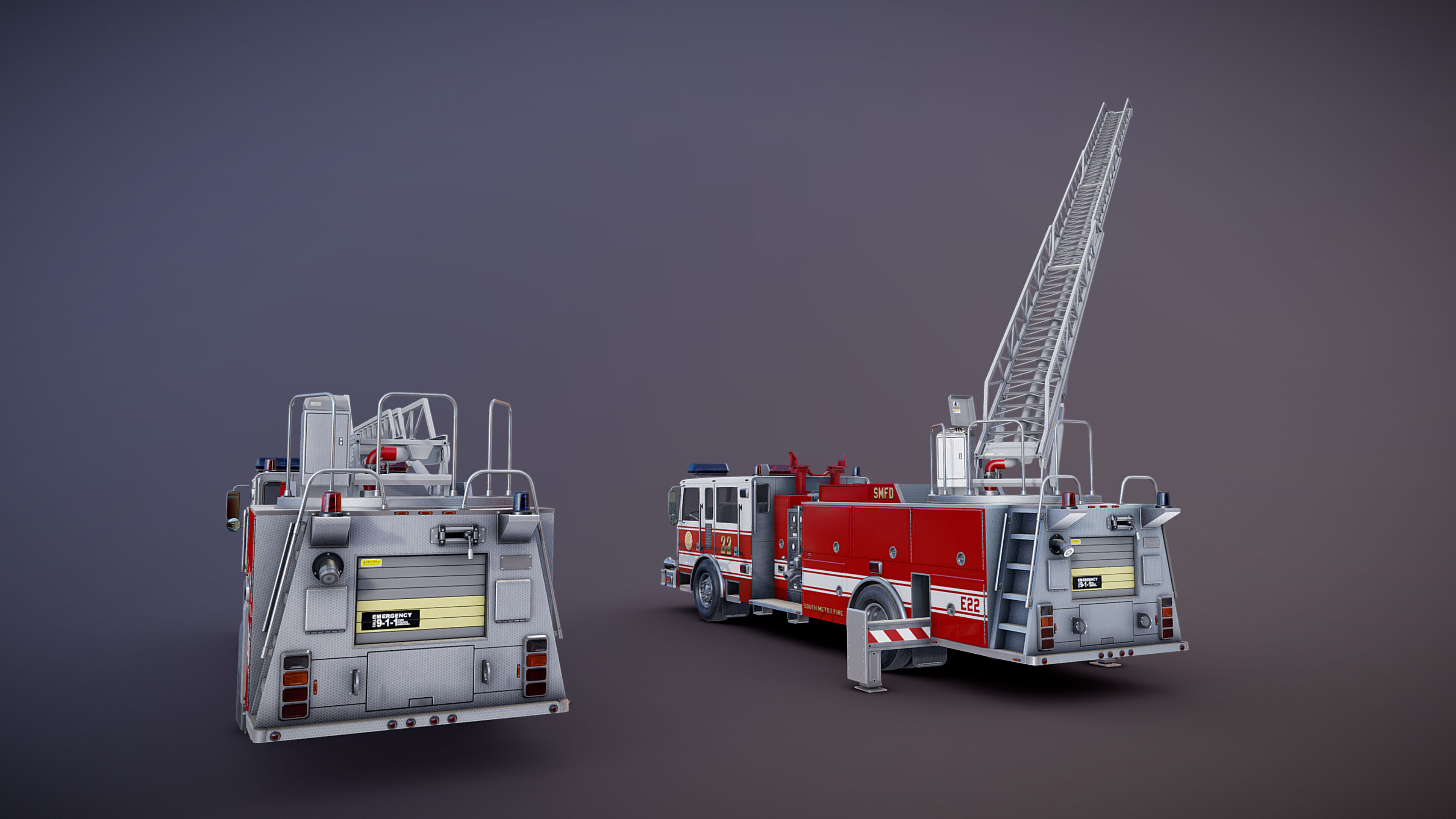 Ladder Truck 3D model_24