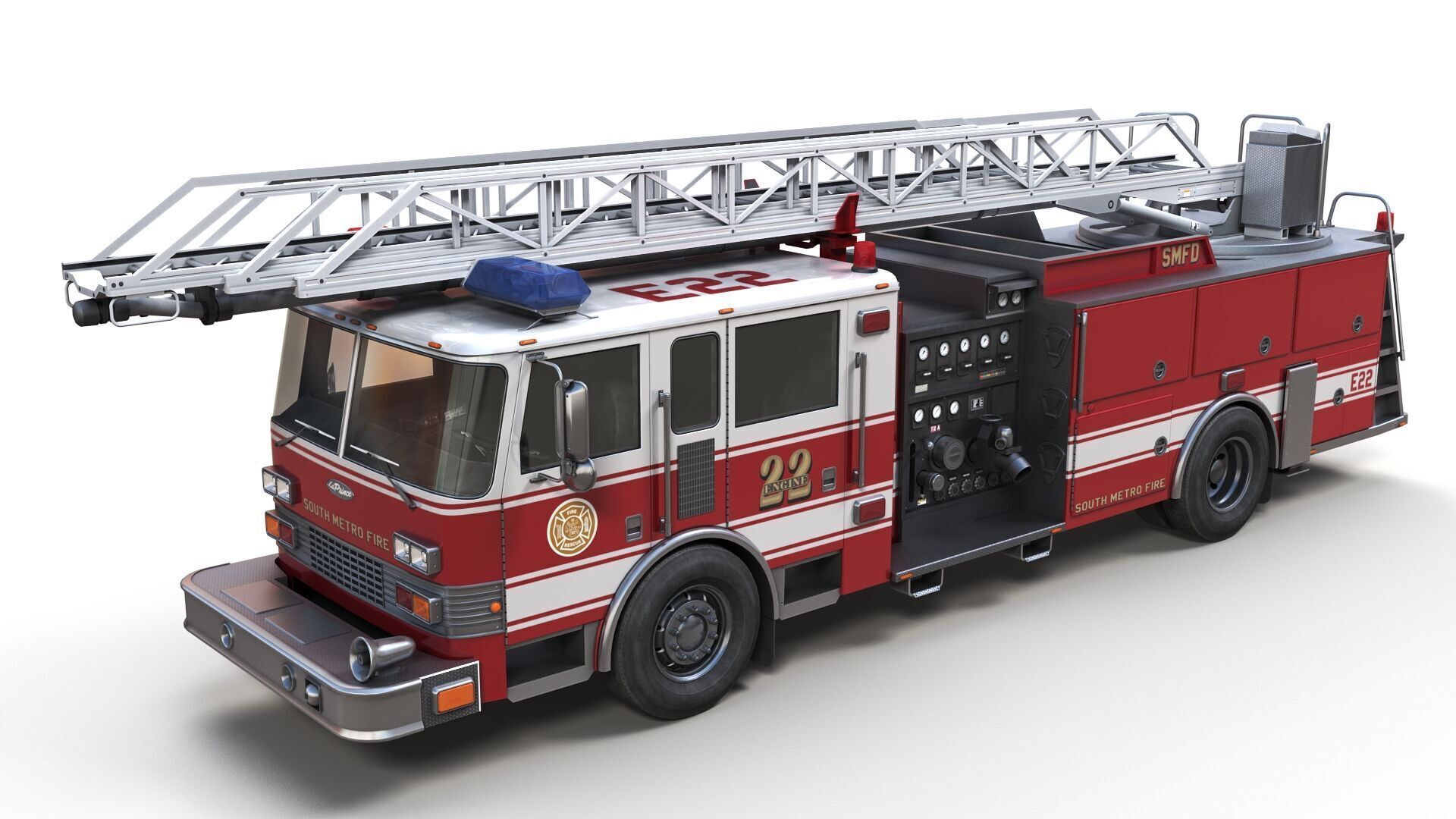 Ladder Truck 3D model_1