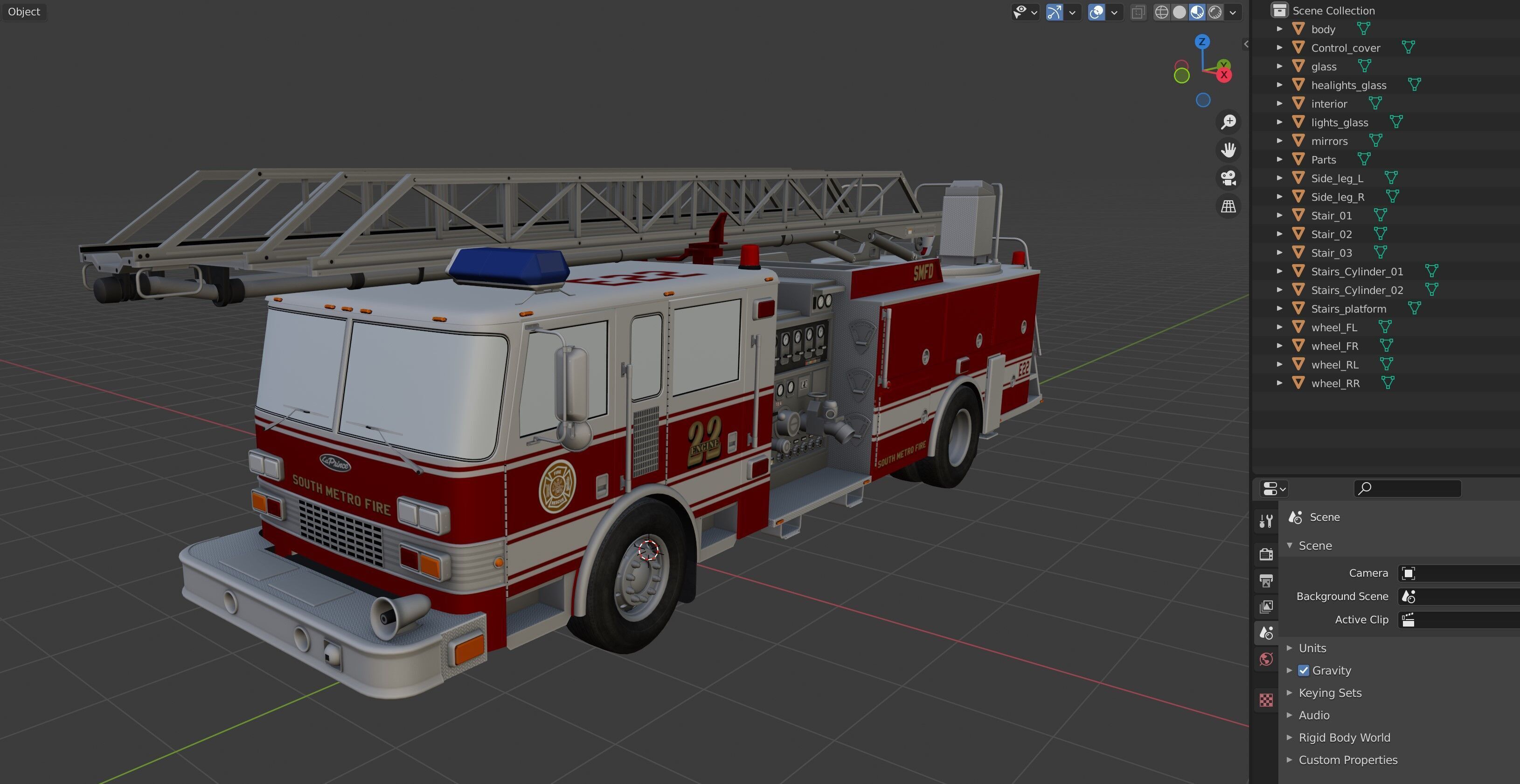 Ladder Truck 3D model_49