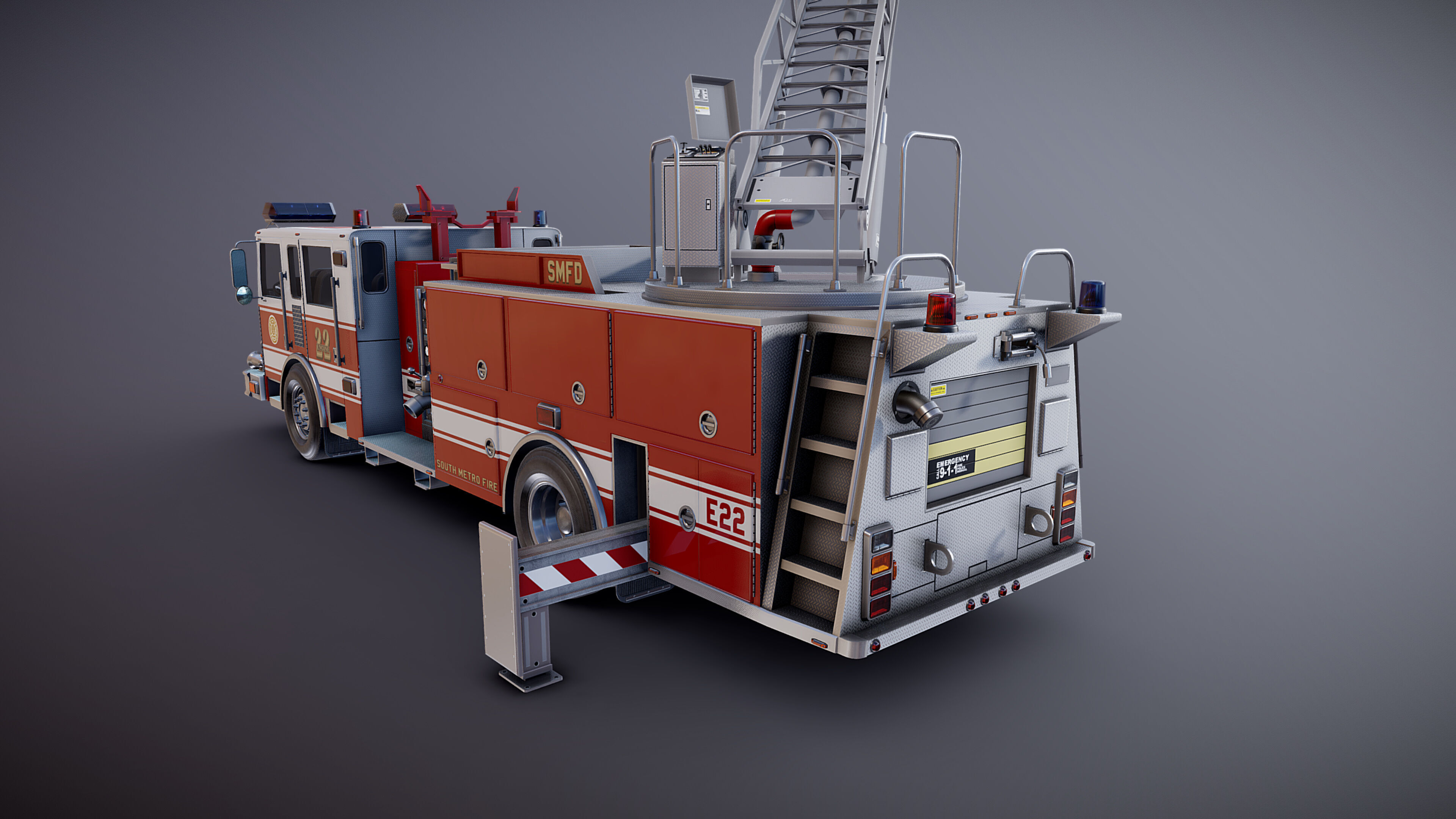 Ladder Truck 3D model_30