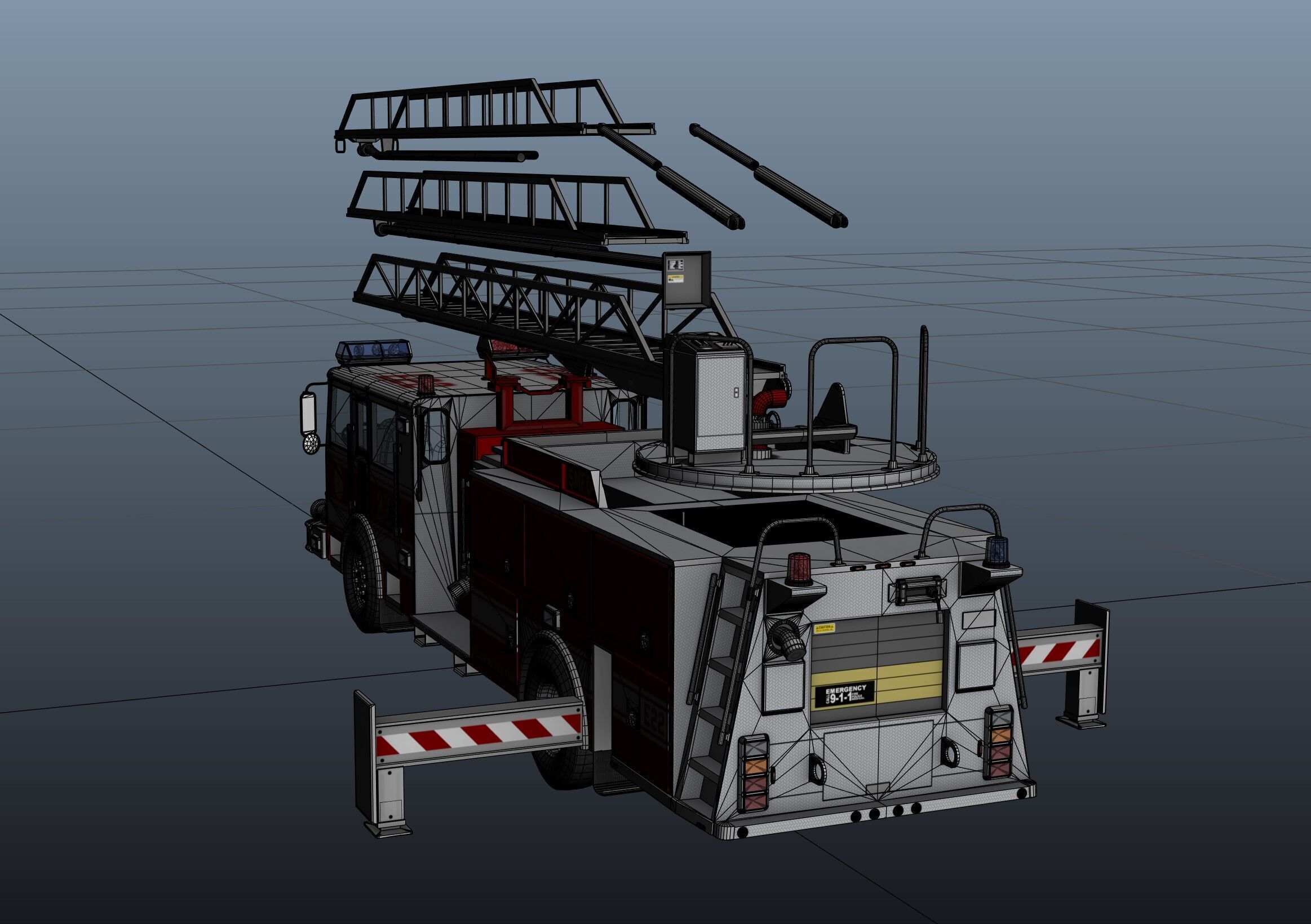 Ladder Truck 3D model_46