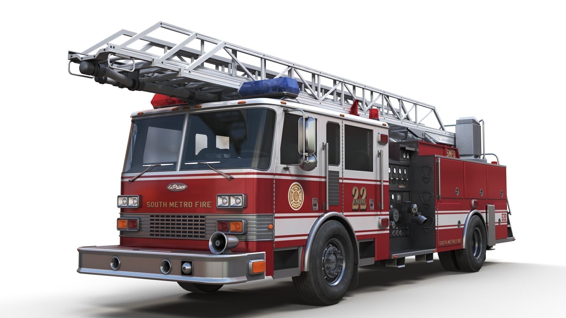 Ladder Truck 3D model_8