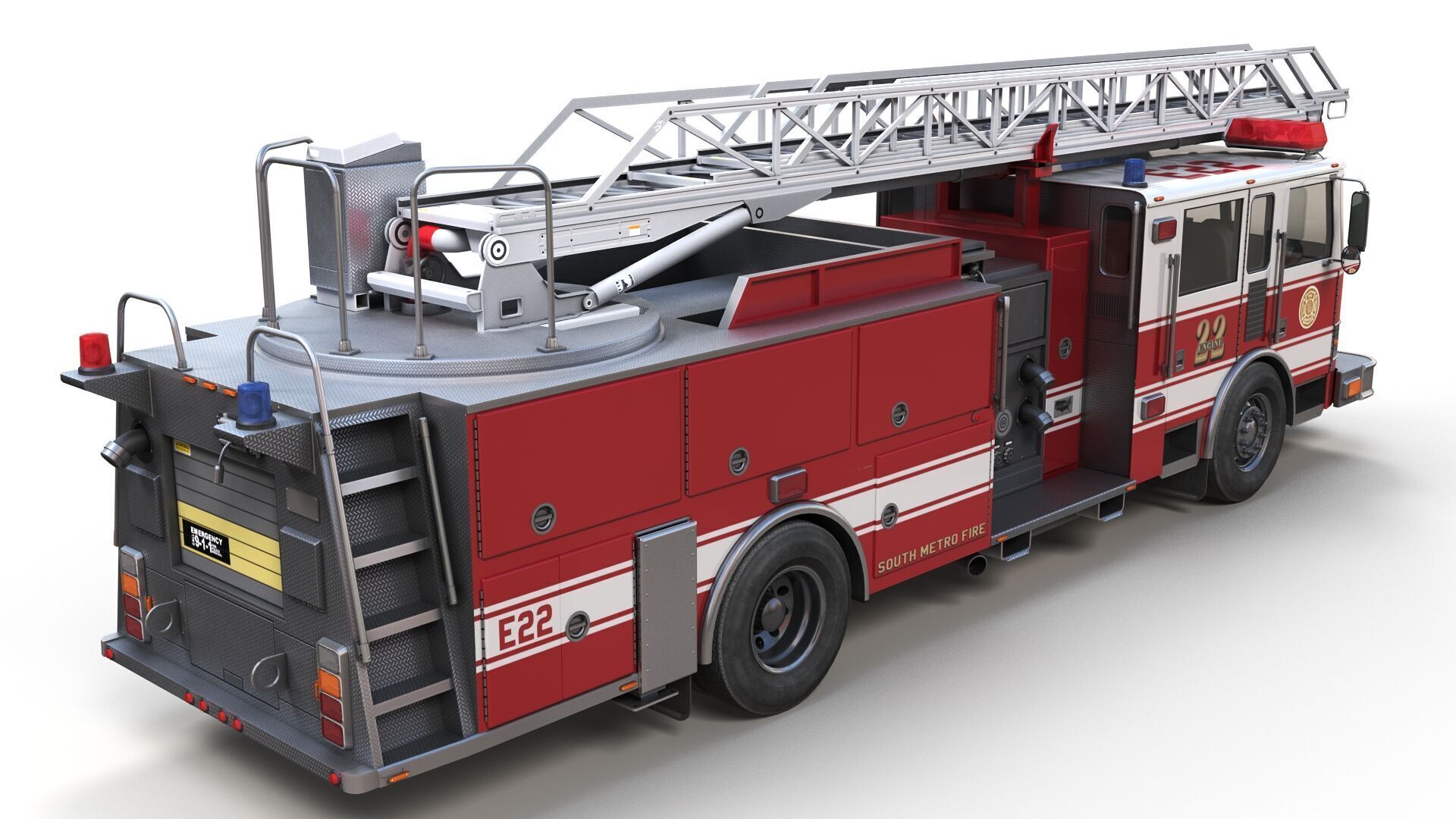 Ladder Truck 3D model_2