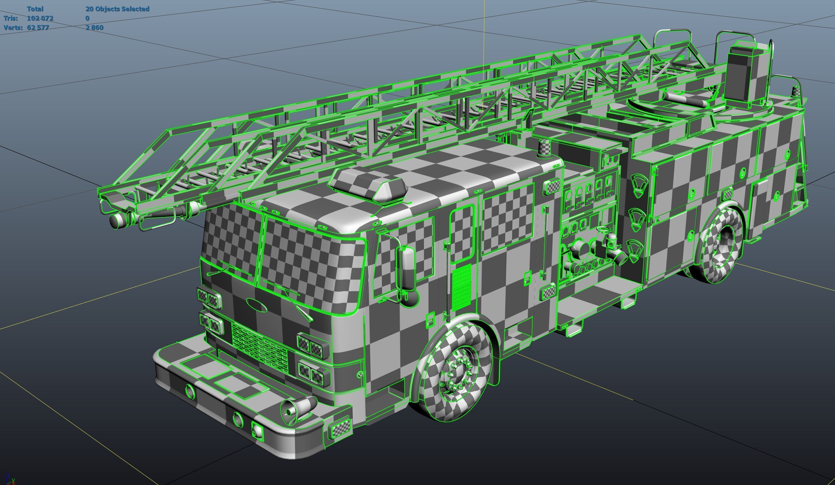 Ladder Truck 3D model_55