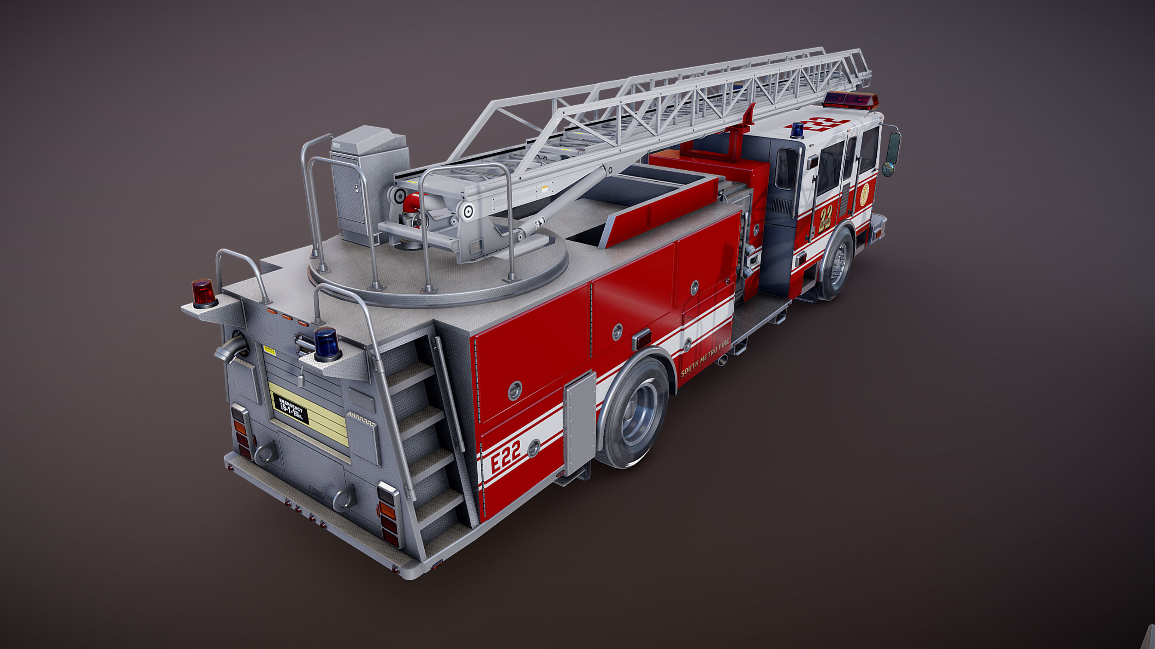 Ladder Truck 3D model_31