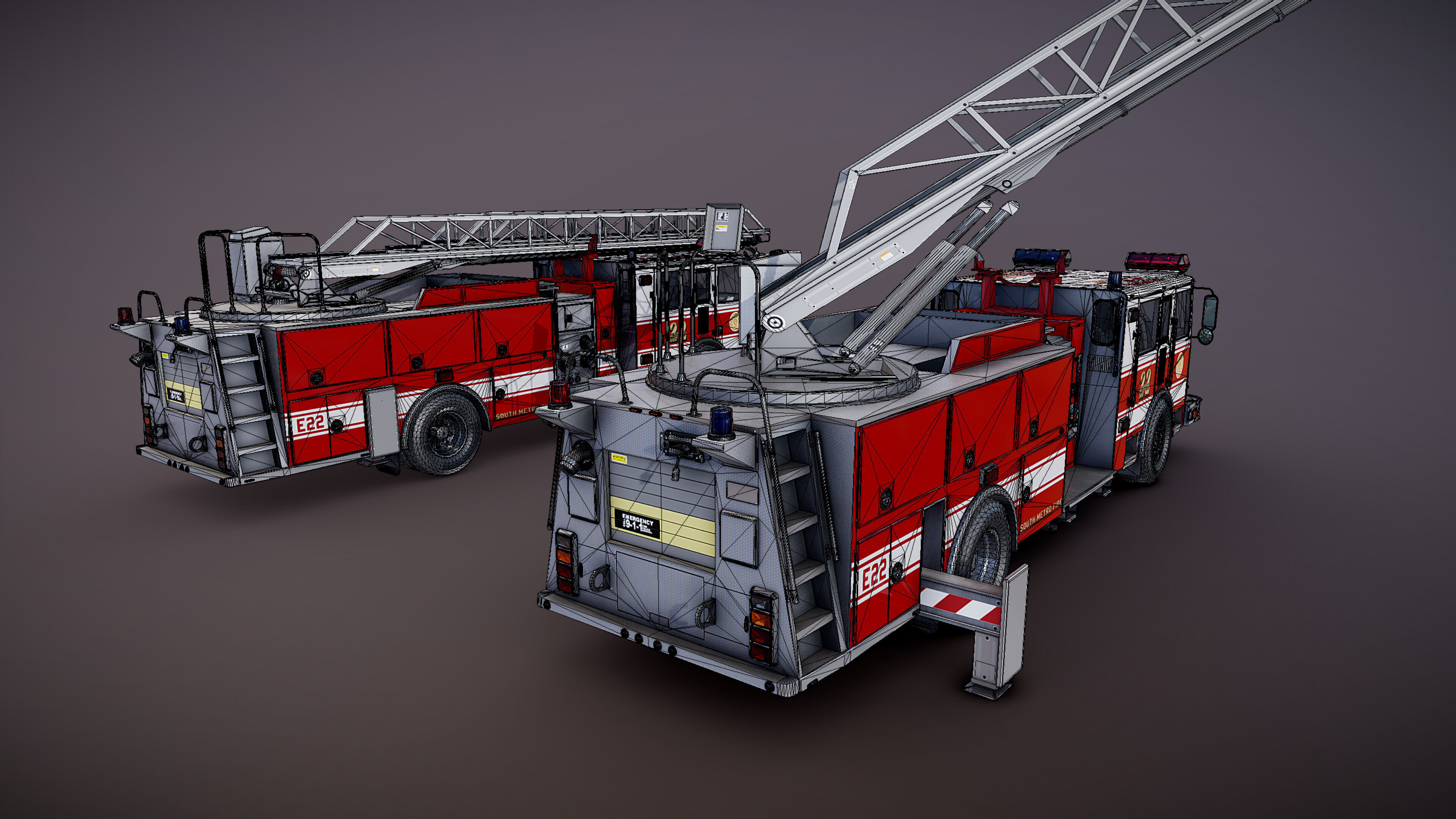 Ladder Truck 3D model_38