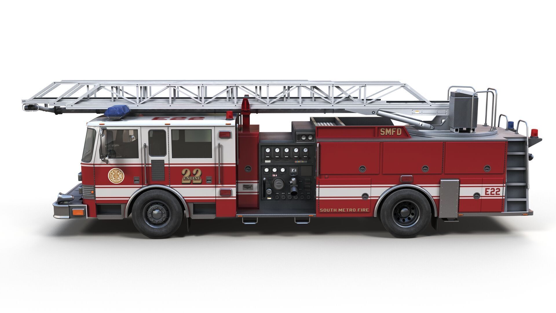 Ladder Truck 3D model_5