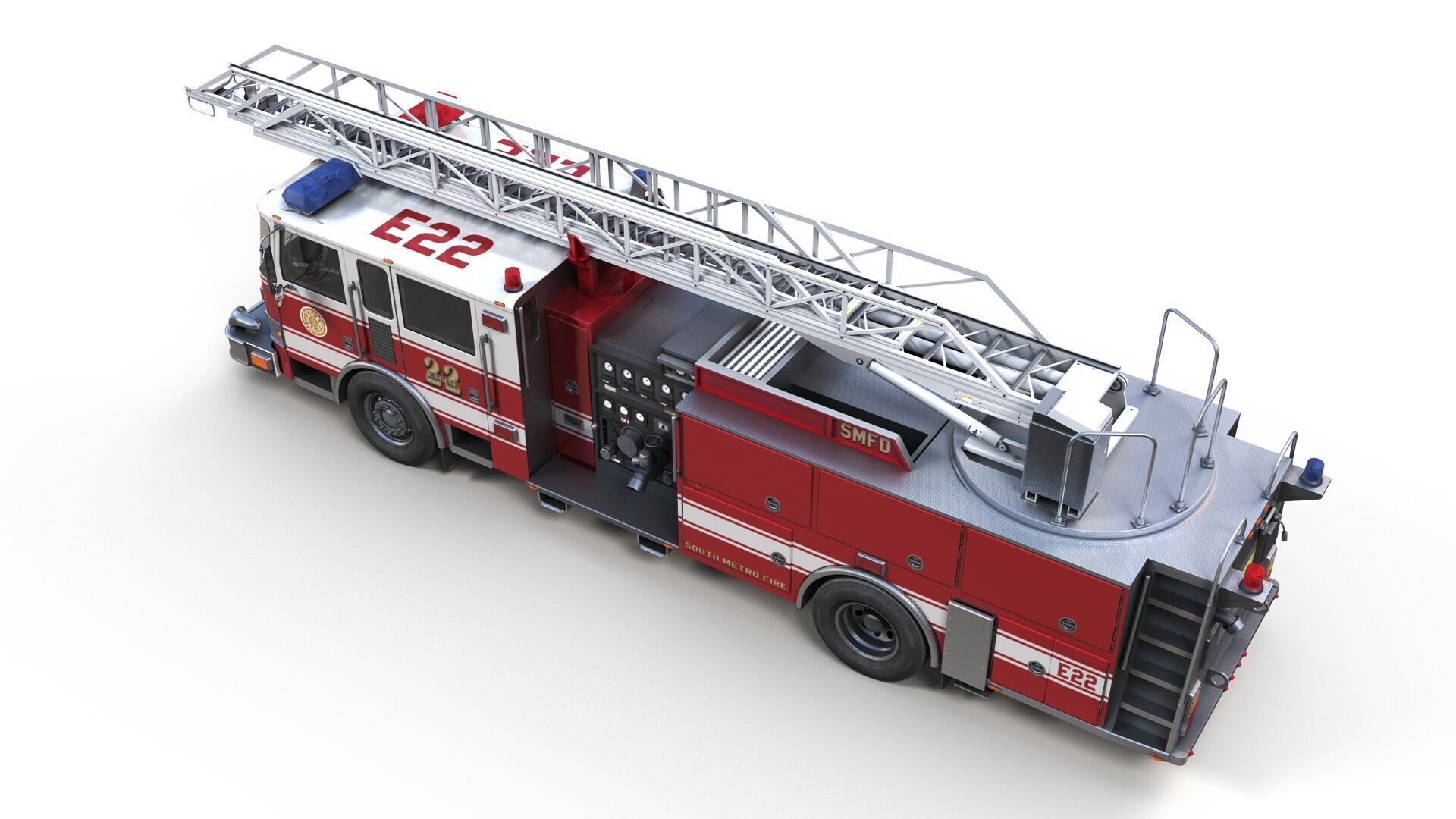 Ladder Truck 3D model_4