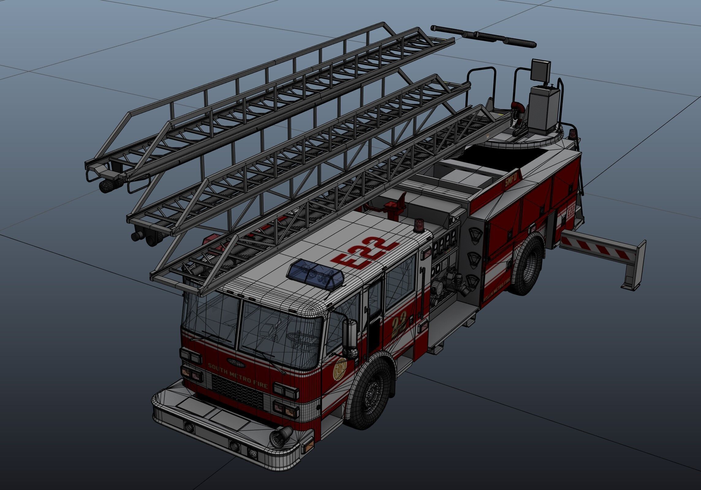 Ladder Truck 3D model_41
