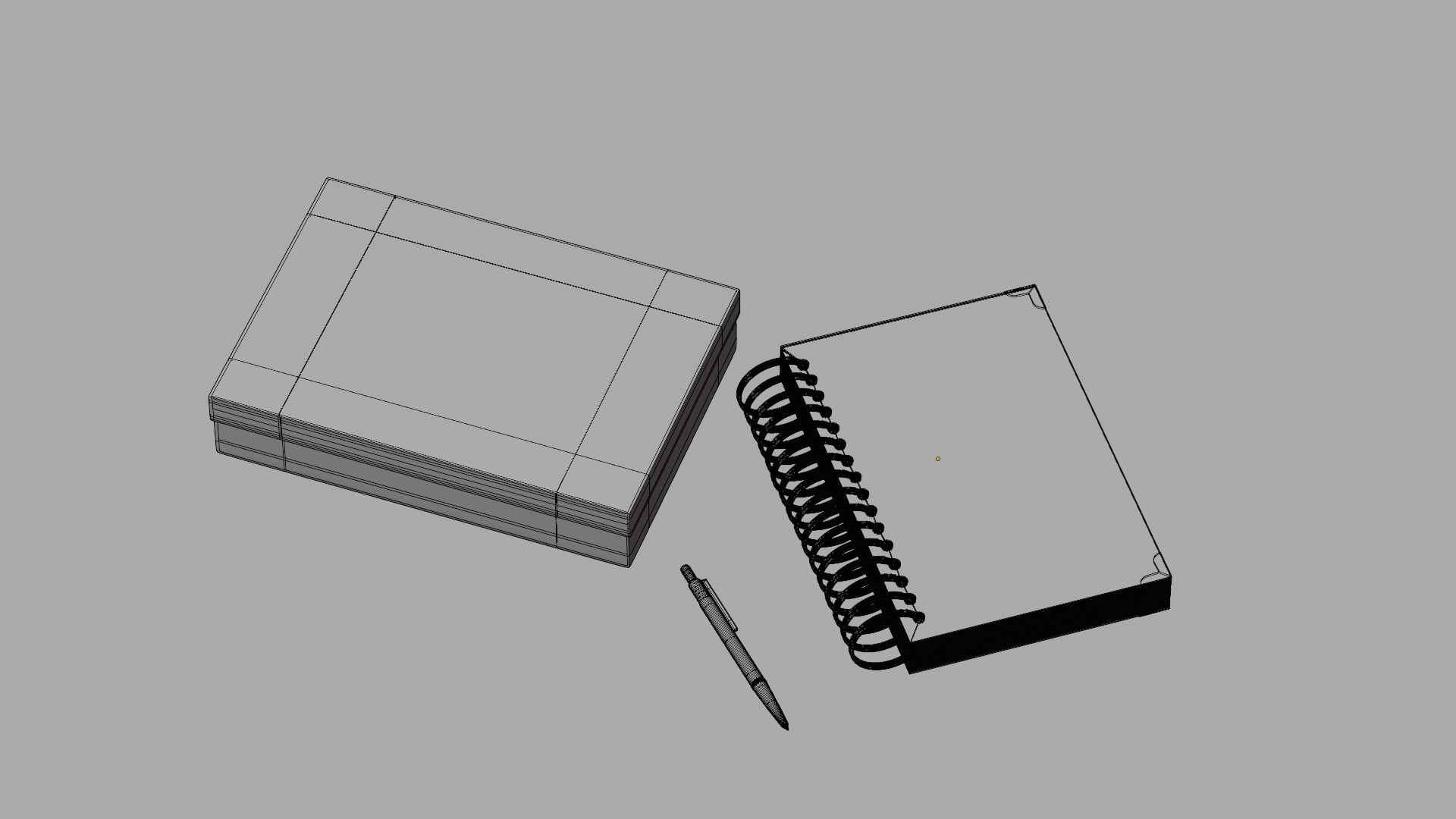 Book with box and pen 3D model_7