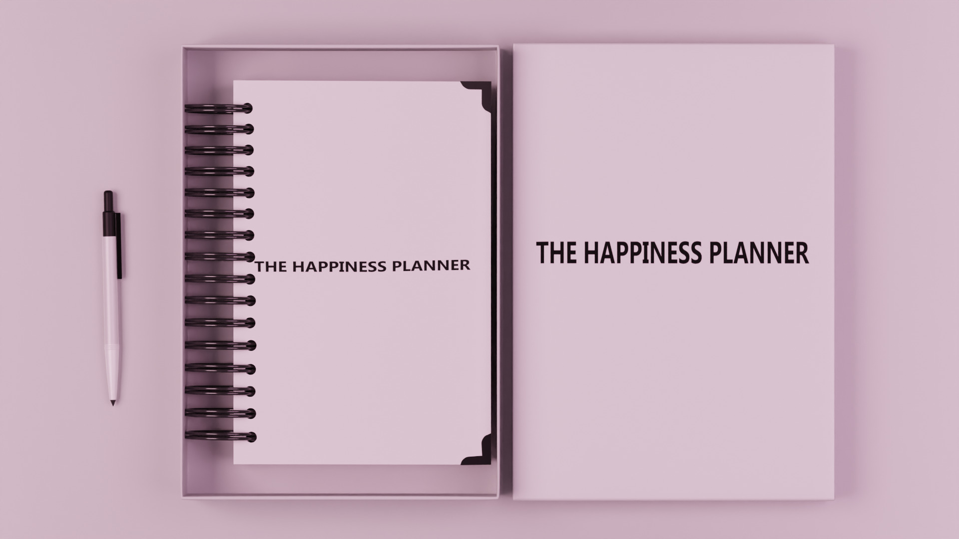 Book with box and pen 3D model_5