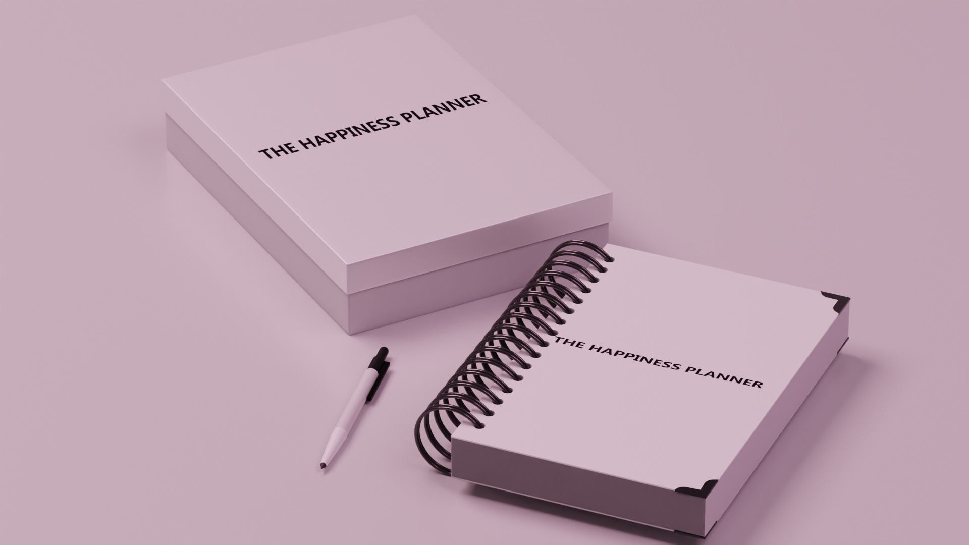 Book with box and pen 3D model_2