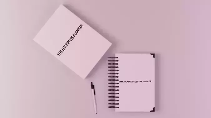 Book with box and pen 3D model Book with box and pen 3D model