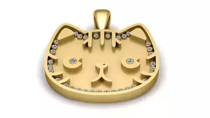 KOT STAL PENDANT 3D PRINTABLE MODEL 