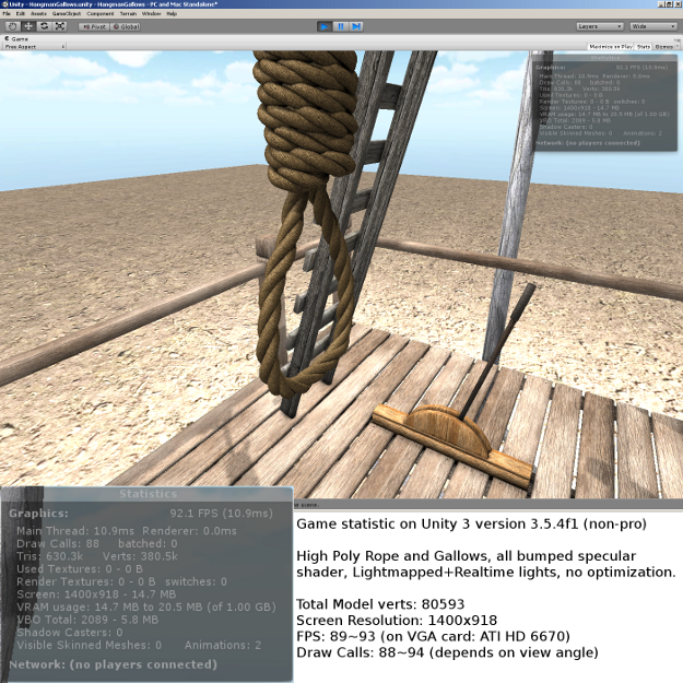 Hangman Noose and Gallows Low-poly 3D model_14