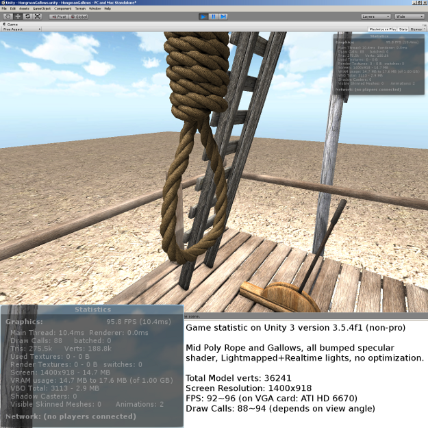 Hangman Noose and Gallows Low-poly 3D model_15