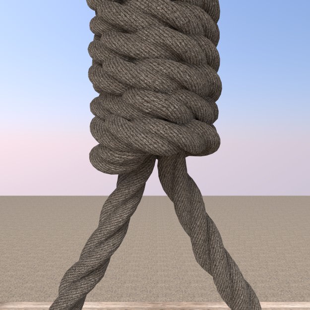 Hangman Noose and Gallows Low-poly 3D model_2