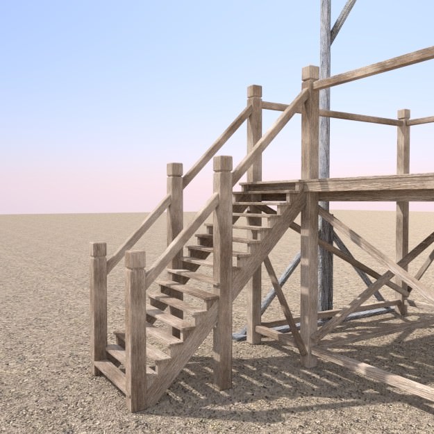Hangman Noose and Gallows Low-poly 3D model_10