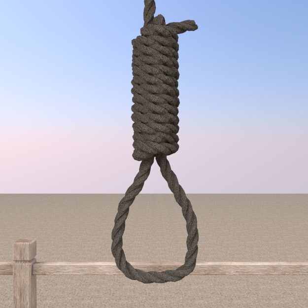 Hangman Noose and Gallows Low-poly 3D model_12