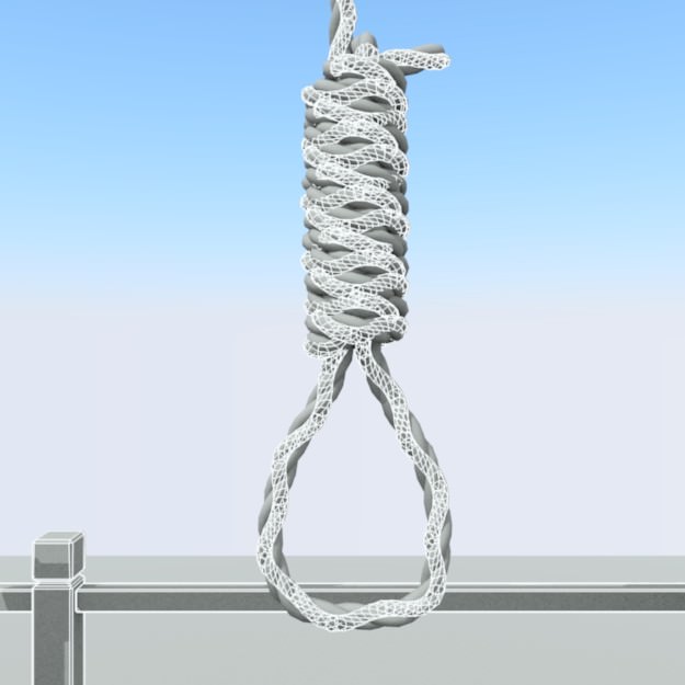 Hangman Noose and Gallows Low-poly 3D model_19