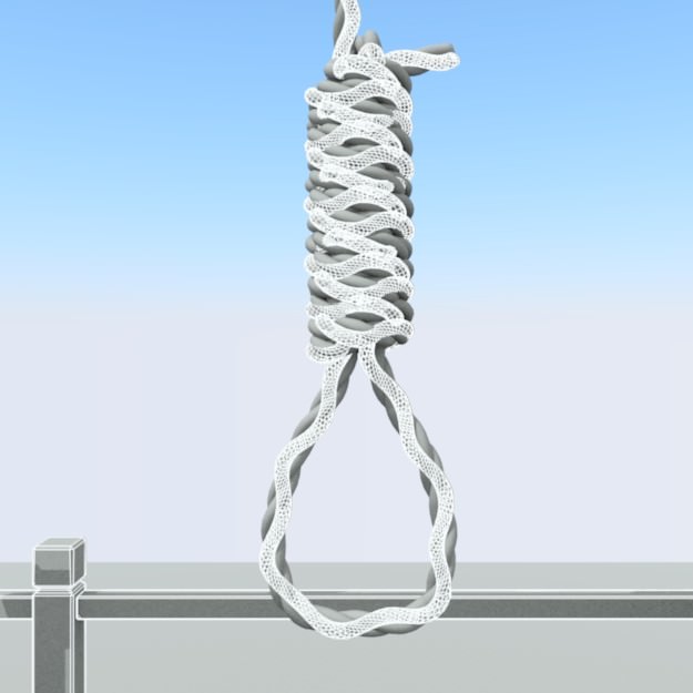 Hangman Noose and Gallows Low-poly 3D model_16