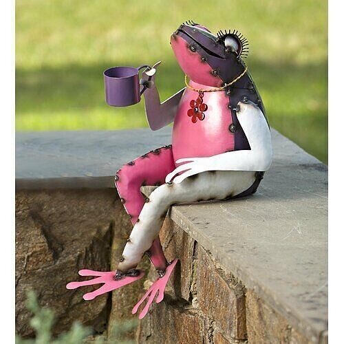 Tea Sipping Frog Garden Art 3D model