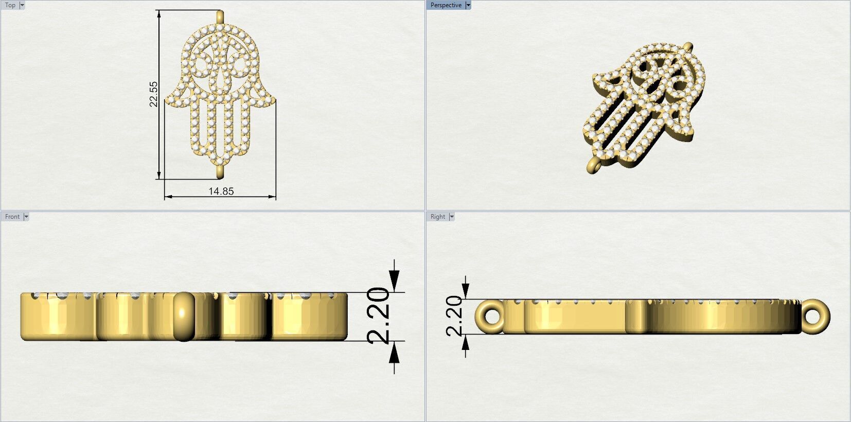 Messika Hamsa Bracelet 3D print model_6