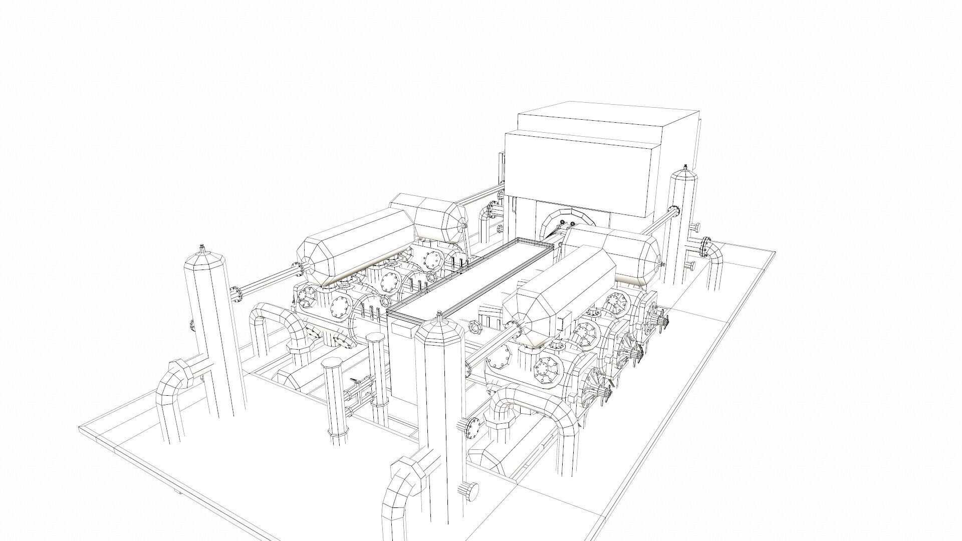 Compressor Pump Low-poly 3D model_9