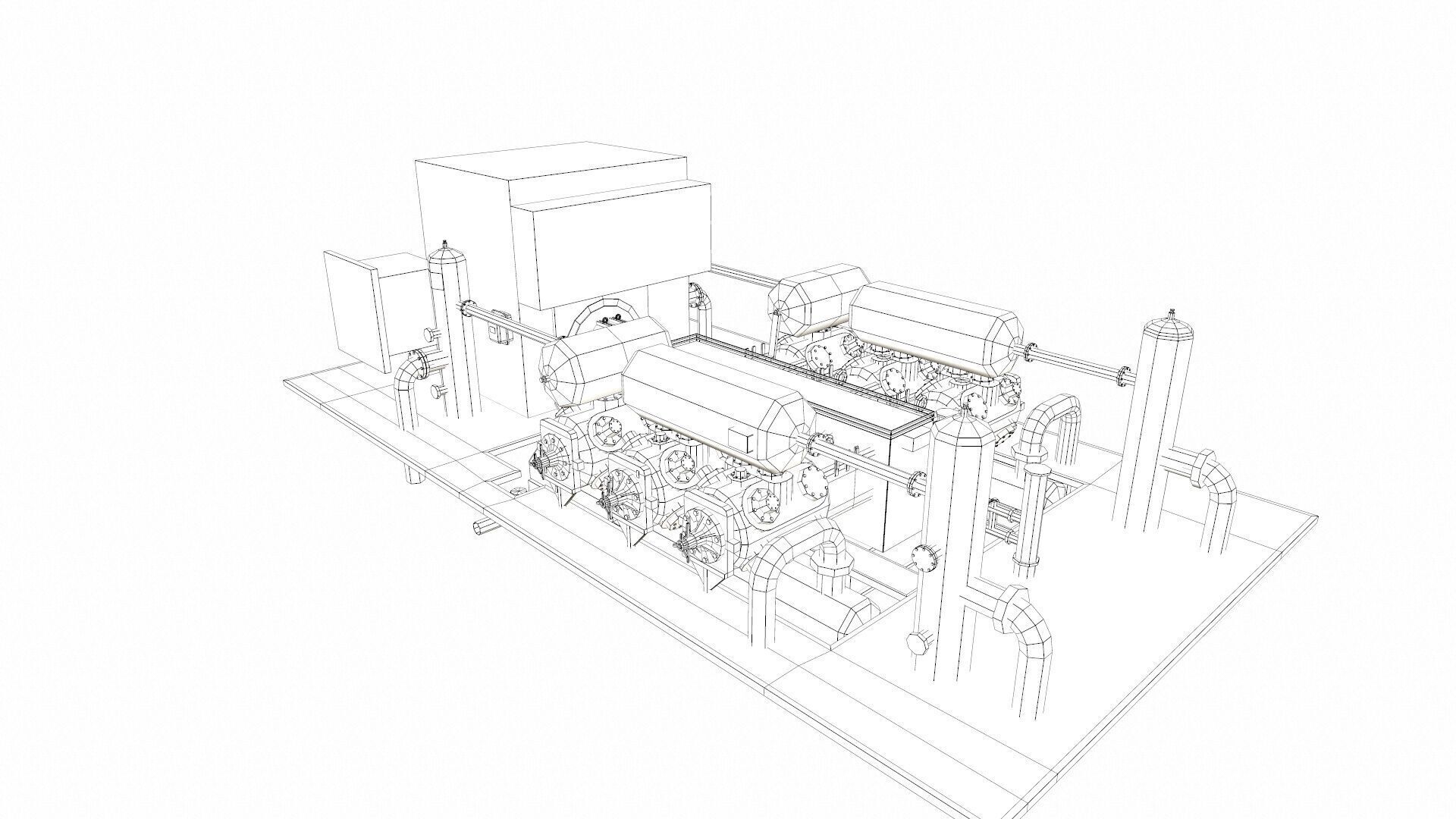 Compressor Pump Low-poly 3D model_10