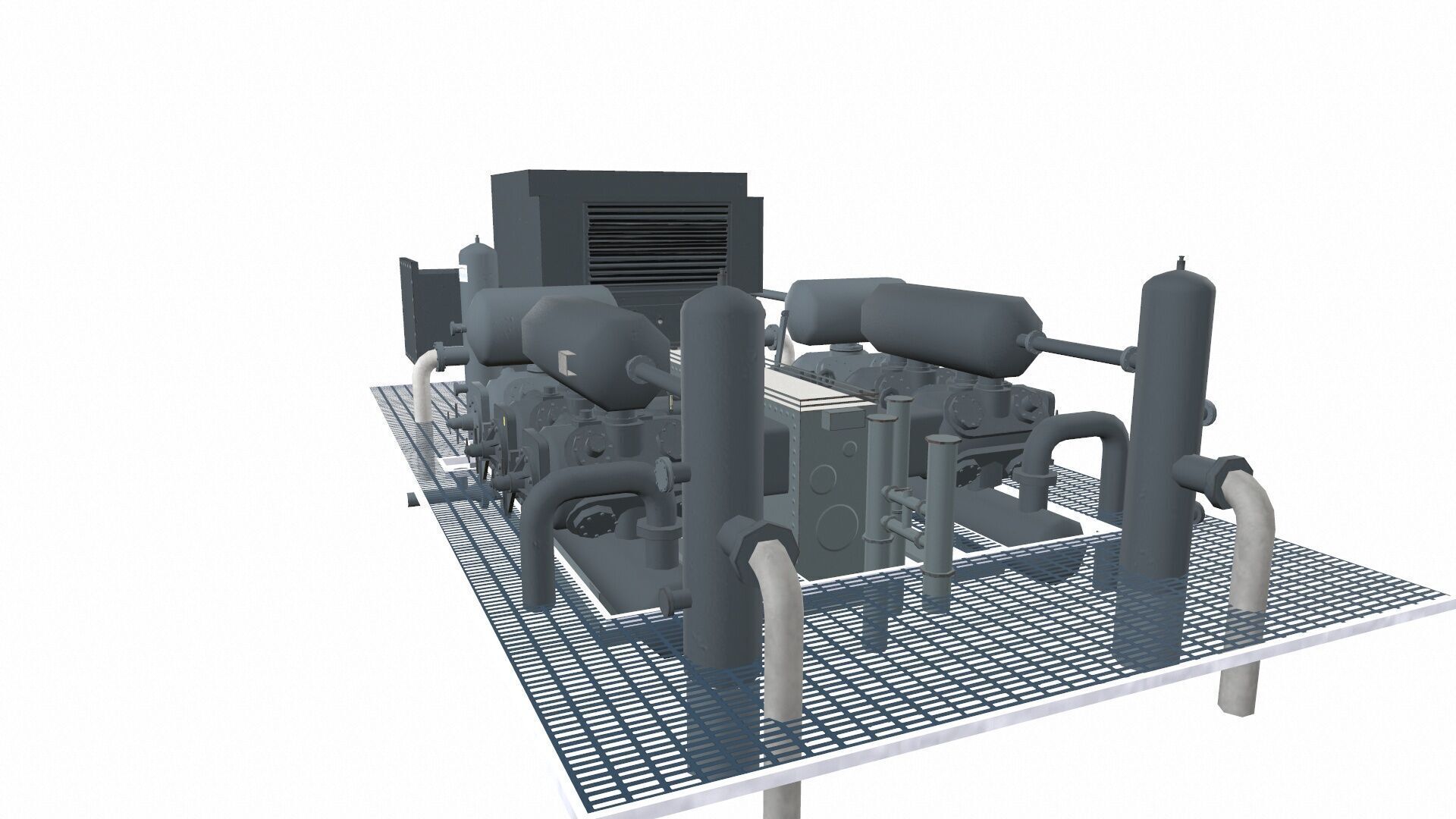 Compressor Pump Low-poly 3D model_3