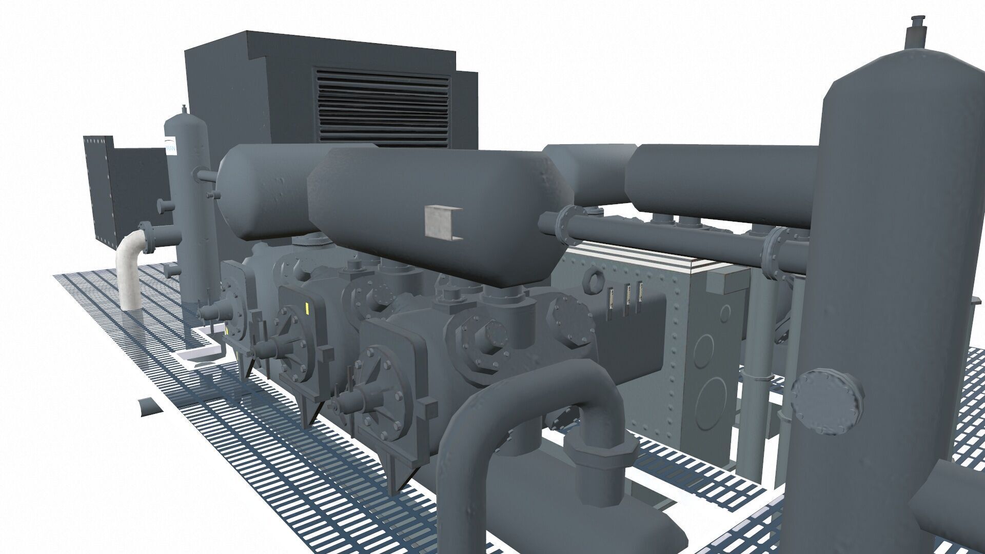 Compressor Pump Low-poly 3D model_4