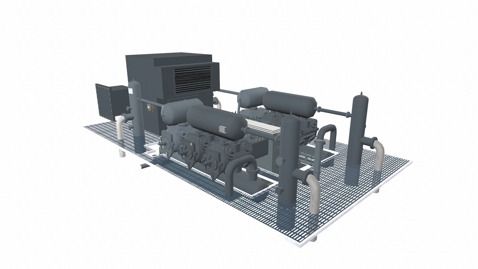 Compressor Pump Low-poly 3D model_2