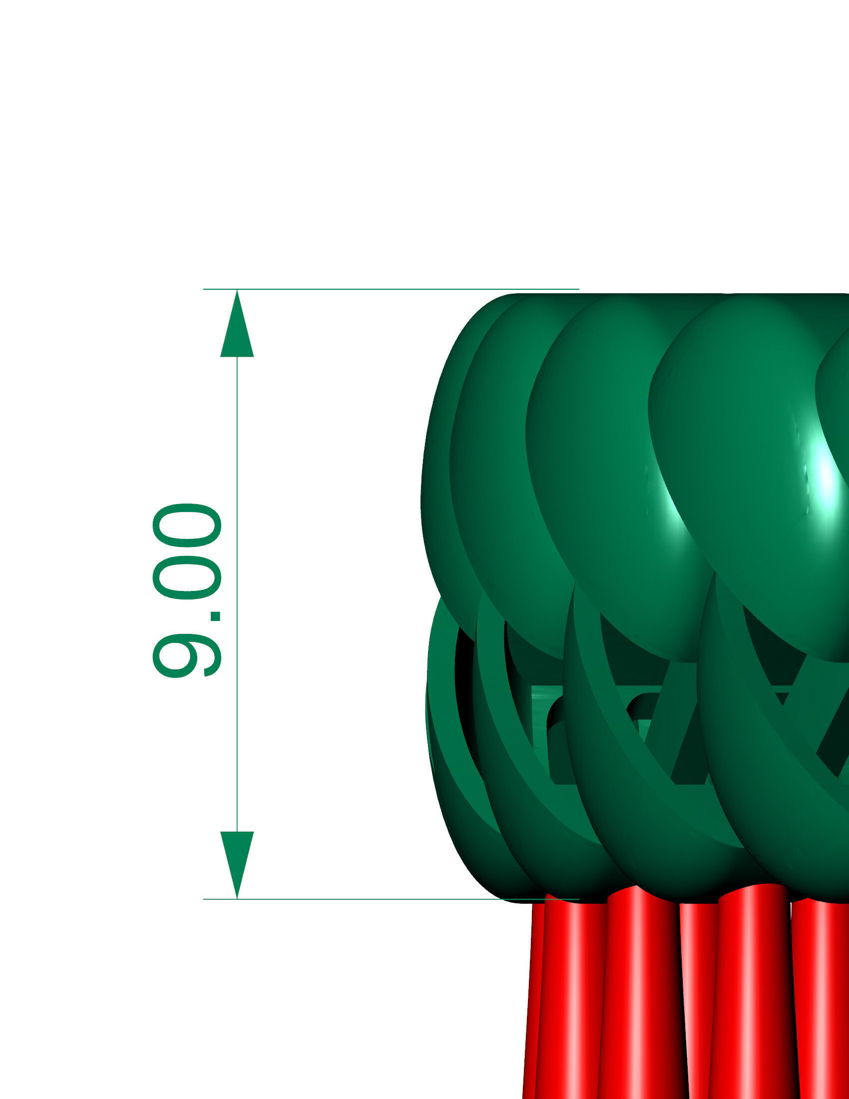 9MM SPIRAL 3D Oval CUBAN BRACELET OR CHAIN OR NECKLACE  3D print model_2