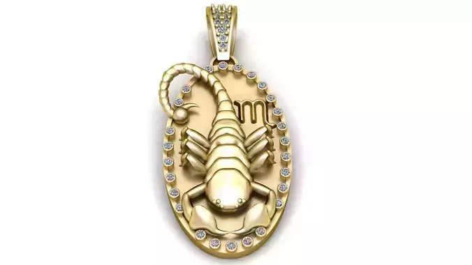 SCORPIO INSECT PENDANT 3D PRINTABLE MODEL 