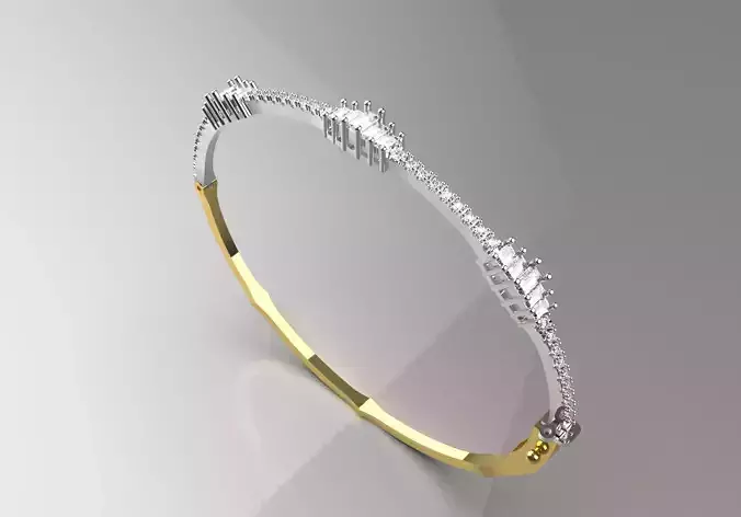 Two-tone gold cuff bracelet with diamonds model bg0007