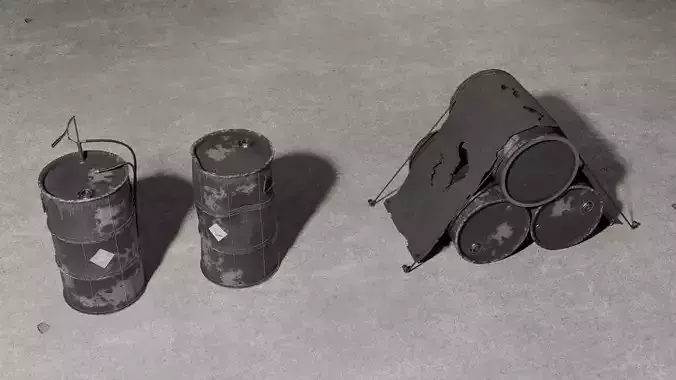 Oil Barrel Prop - Game Ready Low-poly 3D model