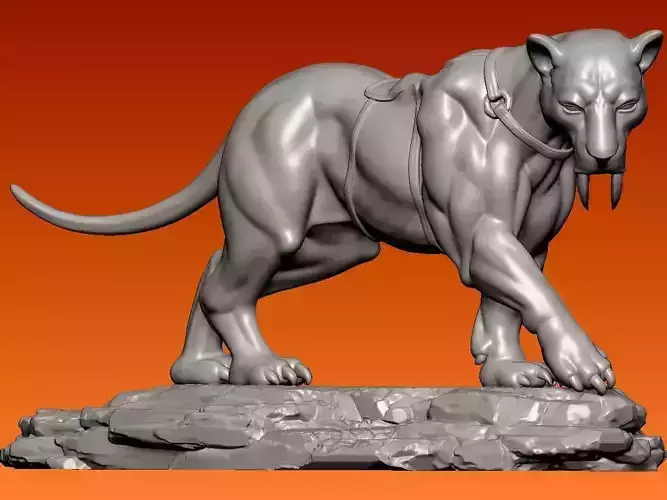 Long-toothed carnivore - Lion model - 3D print 3D print model