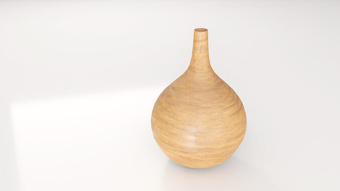 Decorative Wooden Vase 3D model 7