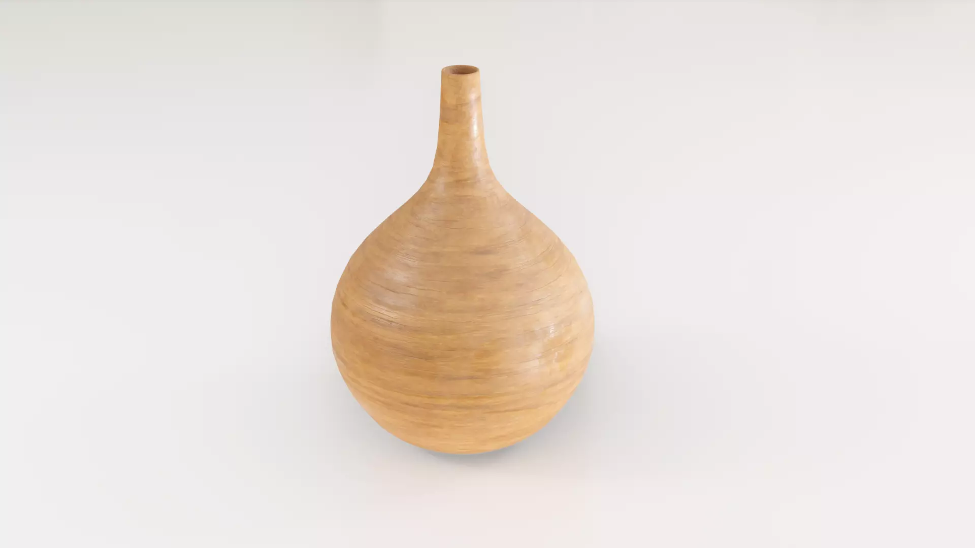 Decorative Wooden Vase 3D model_0