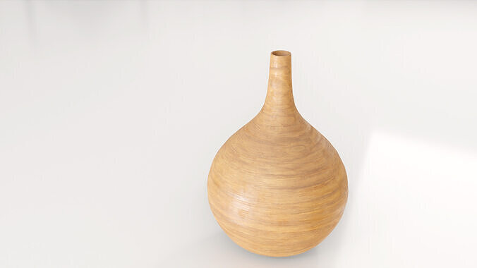 Decorative Wooden Vase 3D model 6